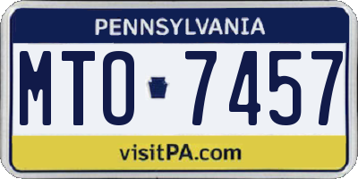 PA license plate MTO7457