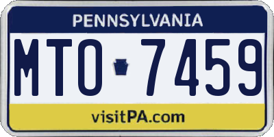 PA license plate MTO7459