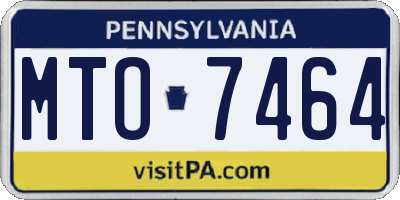 PA license plate MTO7464