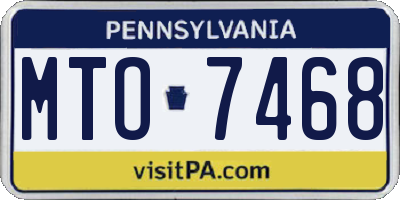 PA license plate MTO7468