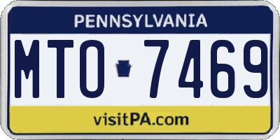 PA license plate MTO7469