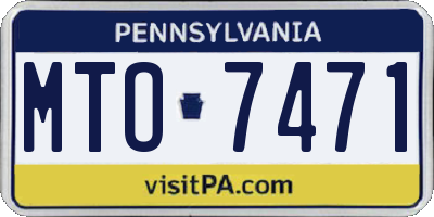 PA license plate MTO7471