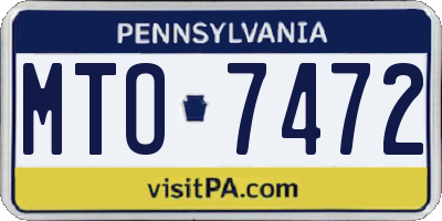 PA license plate MTO7472