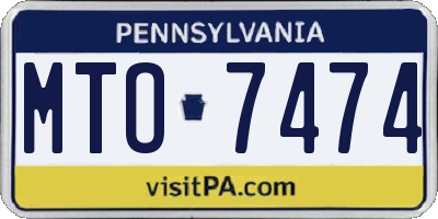 PA license plate MTO7474