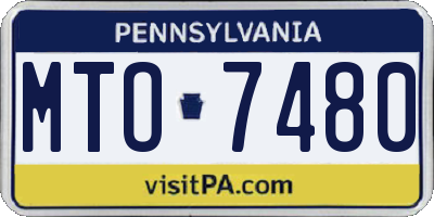 PA license plate MTO7480