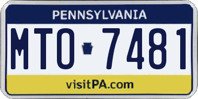 PA license plate MTO7481