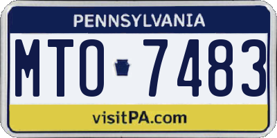PA license plate MTO7483