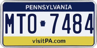 PA license plate MTO7484