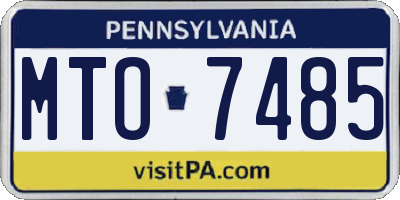 PA license plate MTO7485