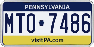 PA license plate MTO7486