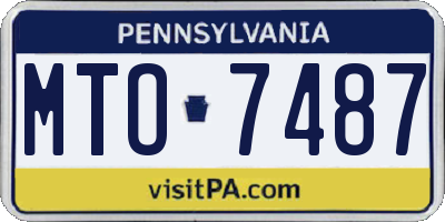 PA license plate MTO7487