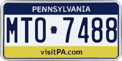 PA license plate MTO7488