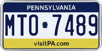 PA license plate MTO7489