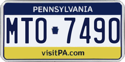 PA license plate MTO7490
