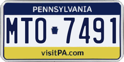 PA license plate MTO7491