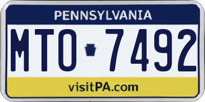 PA license plate MTO7492
