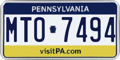 PA license plate MTO7494