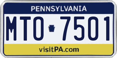 PA license plate MTO7501