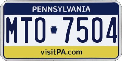 PA license plate MTO7504