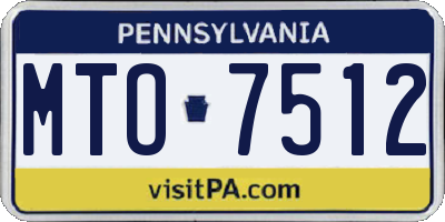 PA license plate MTO7512