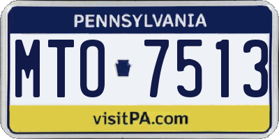 PA license plate MTO7513