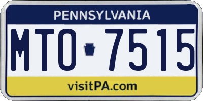 PA license plate MTO7515