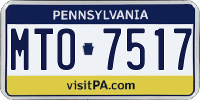 PA license plate MTO7517