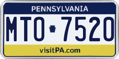 PA license plate MTO7520