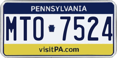 PA license plate MTO7524