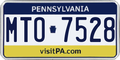 PA license plate MTO7528