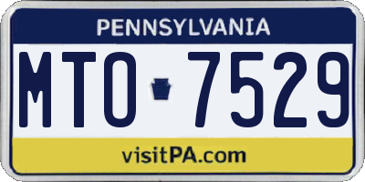PA license plate MTO7529