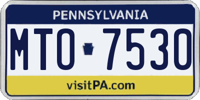 PA license plate MTO7530