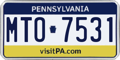 PA license plate MTO7531