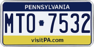 PA license plate MTO7532