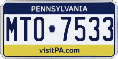 PA license plate MTO7533