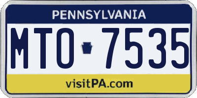PA license plate MTO7535