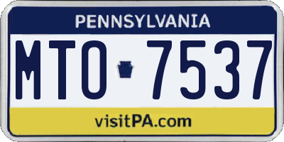PA license plate MTO7537