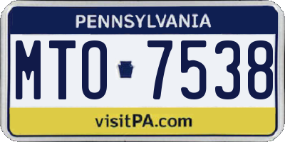 PA license plate MTO7538