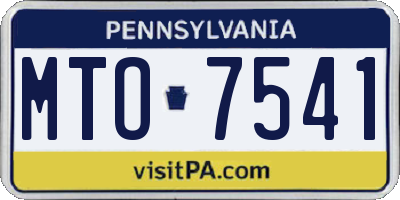 PA license plate MTO7541