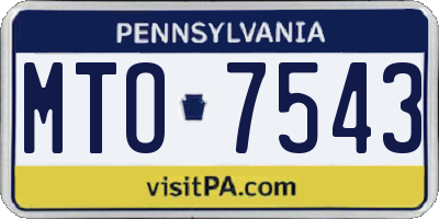 PA license plate MTO7543