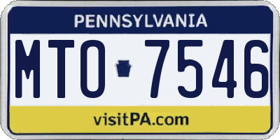 PA license plate MTO7546