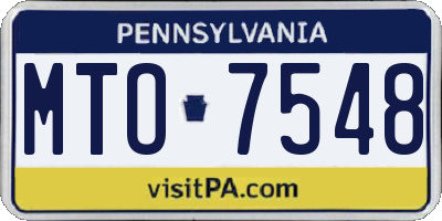 PA license plate MTO7548