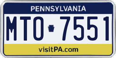 PA license plate MTO7551