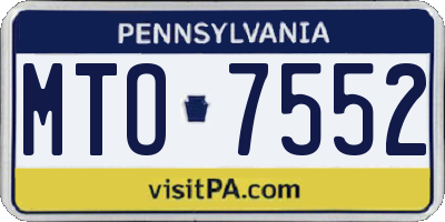 PA license plate MTO7552