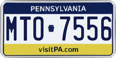 PA license plate MTO7556