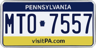 PA license plate MTO7557