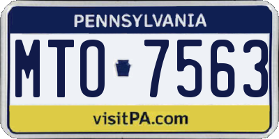 PA license plate MTO7563