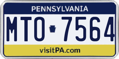 PA license plate MTO7564