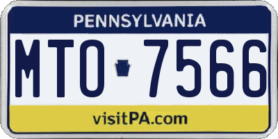 PA license plate MTO7566