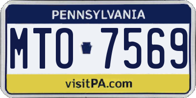 PA license plate MTO7569